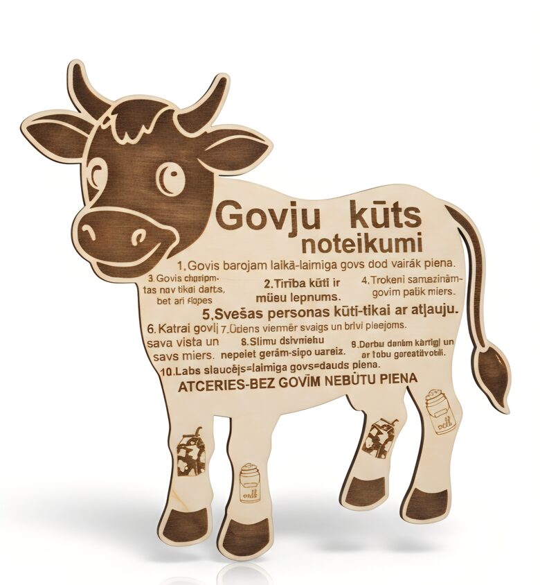 Plāksne "GOVJU KŪTS NOTEIKUMI"